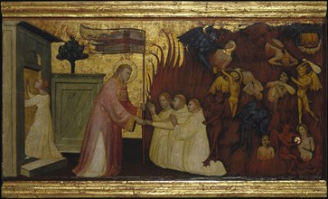 Saint Lawrence Liberates Souls from Purgatory. Scenes from the Life of Saint Lawrence, predella, ca 1412. Artist: Lorenzo di Niccolò (active 1391-1414)