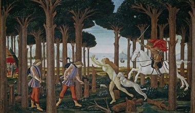 The Story of Nastagio degli Onesti (First episode), ca 1483. Artist: Botticelli, Sandro (1445-1510)