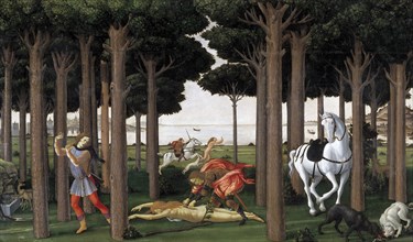 The Story of Nastagio degli Onesti (Second episode), ca 1483. Artist: Botticelli, Sandro (1445-1510)