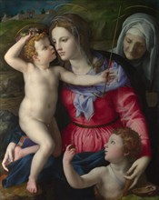 The Madonna and Child with Saint John the Baptist and Saint Elizabeth, c.1540. Artist: Bronzino, Agnolo (1503-1572)