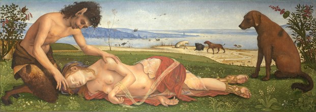 A Satyr mourning over a Nymph, c. 1495. Artist: Piero di Cosimo (ca 1462-ca 1521)