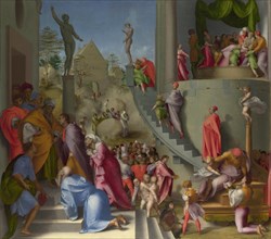 Joseph with Jacob in Egypt (from Scenes from the Story of Joseph), ca 1515. Artist: Pontormo (1494-1557)
