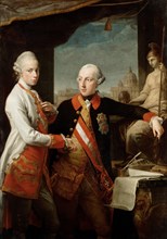 Emperor Joseph II with Grand Duke Pietro Leopoldo of Tuscany, 1769. Artist: Batoni, Pompeo Girolamo (1708-1787)