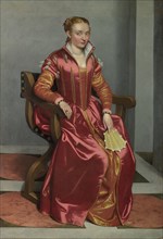 Portrait of a Lady (La Dama in Rosso), c. 1560. Artist: Moroni, Giovan Battista (1520/25-1578)