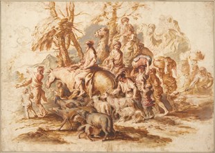 Jacob's Return, ca 1647-1651. Artist: Castiglione, Giovanni Benedetto (1610-1665)