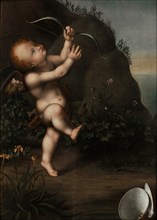Cupid with a bow, before 1593. Artist: Luini, Aurelio (1530-1593)
