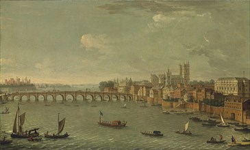 Four views of London: The Thames looking towards Westminster. Artist: Joli, Antonio (1700-1777)