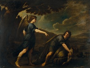 The Angel and Tobias with the Fish, c. 1640. Artist: Vaccaro, Andrea (1604-1670)