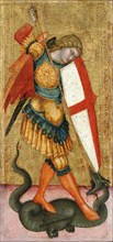 Saint Michael and the Dragon, 14th century. Artist: Anonymous