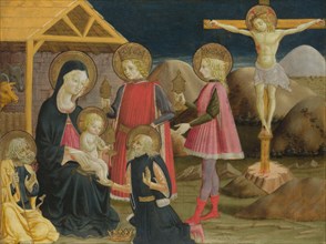 The Adoration of the Kings, and Christ on the Cross, ca 1470. Artist: Bonfigli, Benedetto (1420-1496)