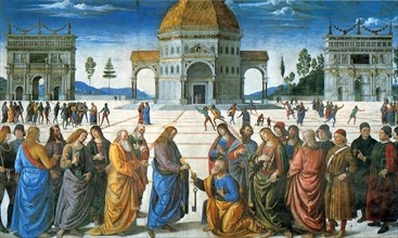 Delivery of the Keys to Saint Peter, 1481. Artist: Perugino (ca. 1450-1523)