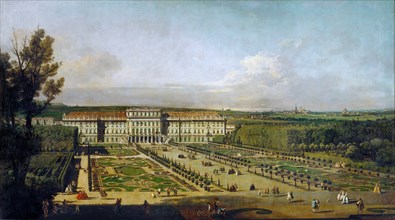 Schönbrunn Palace viewed from the gardens, Between 1758 and 1761. Artist: Bellotto, Bernardo (1720-1780)