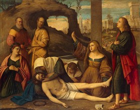 The Lamentation over Christ, 1527. Artist: Basaiti, Marco (c. 1470-1530)