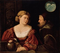 Seduction (Old Man and a Young Woman), 1515-1516. Artist: Cariani, Giovanni (ca. 1485-1547)