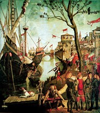 Arrival of Saint Ursula in Cologne During the Siege by the Huns (The Legend of Saint Ursula), 1490. Artist: Carpaccio, Vittore (1460-1526)