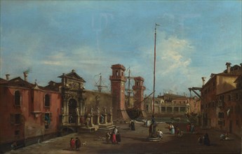 Venice. The Arsenal, 1755-1760. Artist: Guardi, Francesco (1712-1793)