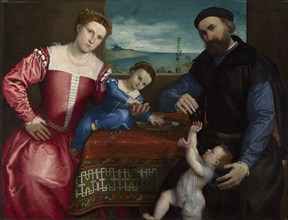 Portrait of Giovanni della Volta with his Wife and Children, 1547. Artist: Lotto, Lorenzo (1480-1556)