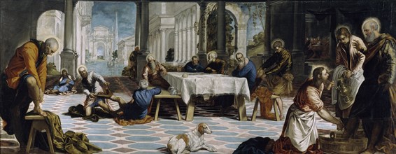 Christ washing the Feet of the Disciples, 1548. Artist: Tintoretto, Jacopo (1518-1594)