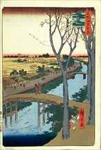 Koume Embankment (One Hundred Famous Views of Edo), 1856-1858. Artist: Hiroshige, Utagawa (1797-1858)