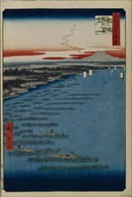 Minami Shinagawa and Samezu Coast (One Hundred Famous Views of Edo), 1856-1858. Artist: Hiroshige, Utagawa (1797-1858)