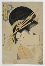 Courtesan Hanaogi of the Ogiya House, 1801. Artist: Utamaro, Kitagawa (1753-1806)