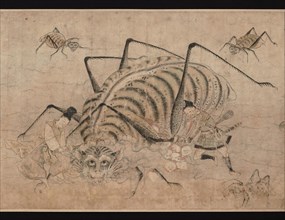 Yorimitsu killing Tsuchigumo (Detail of the scroll Tsuchigumo no Soshi Emaki), 13th century. Artist: Anonymous