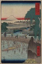 Ichikobu Bridge (From the series 36 Views of Mount Fuji), 1858. Artist: Hiroshige, Utagawa (1797-1858)