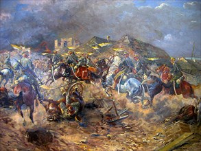 Attack of Polish Uhlans on bolsheviks near Sloutsk 1919, 1920. Artist: Winterowski, Leonard (1868-1926)