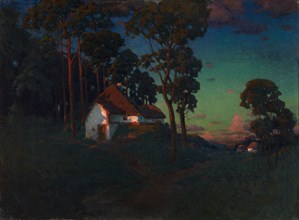 Village at Sunset, 1923. Artist: Wroblewski, Konstantin (Joseph-Valentin) (1868-1939)