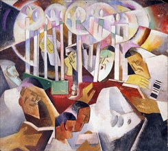 Candles and figures. Artist: Baranov-Rossiné, Vladimir Davidovich (1888-1942)