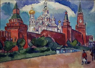 The Red Square in Moscow, 1910s. Artist: Baranov-Rossiné, Vladimir Davidovich (1888-1942)