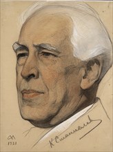 Portrait of the Regisseur Konstantin S. Stanislavsky (1863-1938), 1921. Artist: Andreev, Nikolai Andreevich (1873-1932)