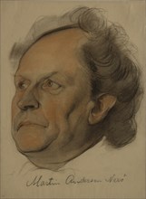 Portrait of Martin Andersen Nexø (1869-1954), 1922. Artist: Andreev, Nikolai Andreevich (1873-1932)