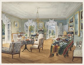 Sitting Room in a Country Estate, 1830-1840s. Artist: Anonymous