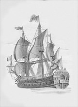 Russian ship of the line Poltava (1712). Artist: Anonymous
