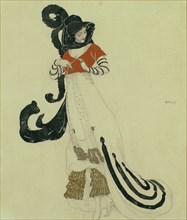 Fancy Dress Costume Design, c. 1914. Artist: Bakst, Léon (1866-1924)