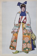 Costume design for the opera Sadko by N. Rimsky-Korsakov, 1917. Artist: Bakst, Léon (1866-1924)