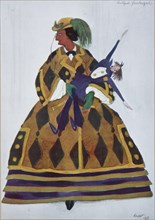 Englishwoman. Costume design for the ballet The Magic Toy Shop by G. Rossini, 1919. Artist: Bakst, Léon (1866-1924)