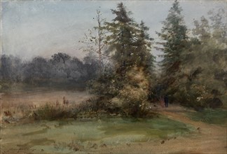 Landscape with Two Figures. Artist: Benois, Albert Nikolayevich (1852-1936)