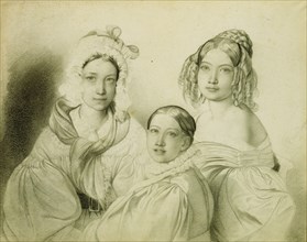 Portrait of Countesses Praskovia, Nadezhda and Maria Vyazemsky, 1835. Artist: Bruni, Fyodor Antonovich (1800-1875)