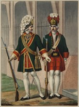Grenadiers of the Preobrazhensky Regiment in 1732-1738, Early 1840s. Artist: Chorikov, Boris Artemyevich (1802-1866)