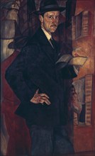 Portrait of the artist Mstislav Dobuzhinsky (1875-1957), 1917. Artist: Grigoriev, Boris Dmitryevich (1886-1939)