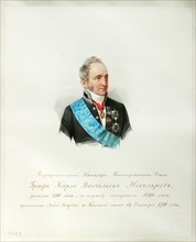 Portrait of the Chancellor of the Russian Empire Count Karl Robert Nesselrode (1780-1862) (From the Album of the Imperial Horse, 1846-1849. Artist: Hau (Gau), Vladimir Ivanovich (1816-1895)