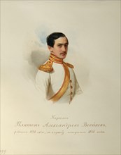 Portrait of Platon Alexandrovich Voeykov (1828-1855) (From the Album of the Imperial Horse Guards), 1846-1849. Artist: Hau (Gau), Vladimir Ivanovich (1816-1895)