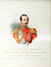 Portrait of the Crown prince Alexander Nikolayevich (1818-1881) (From the Album of the Imperial Horse Guards), 1846-1849. Artist: Hau (Gau), Vladimir Ivanovich (1816-1895)