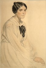 Portrait of Ksenia Nikolayevna Semenova (Skalova), 1920. Artist: Kustodiev, Boris Michaylovich (1878-1927)
