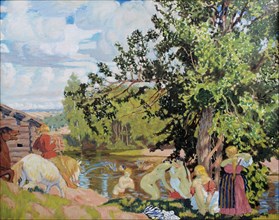 The Bath, 1910. Artist: Kustodiev, Boris Michaylovich (1878-1927)