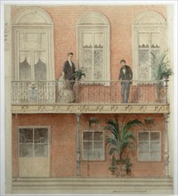 The Balcony Project for the Schwarz Family's House in the Estate Bely Kolodets, 1875. Artist: Litovchenko, Alexander Dmitrievich (1835-1890)