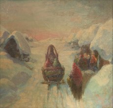 Winter. Sledge driving. Artist: Pervukhin, Konstantin Konstantinovich (1863-1915)