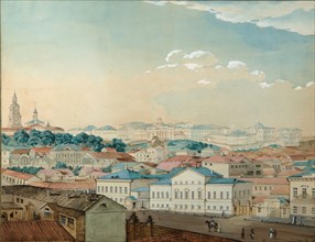 Viewof the Kazan University from the Bolaq, 1842. Artist: Rakovich, Andrei Nikolayevich (1815-1866)